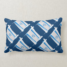 Israel Brush Flag Throw Pillows