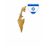Israel Flag Heart Map Fitted AA T-Shirt