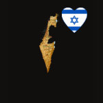 Israel Flag Heart Map Fitted AA T-Shirt