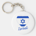 Israel Flag Heart Key Chains