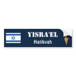 Israel Flag Map Text Bumper Sticker
