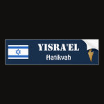 Israel Flag Map Text Bumper Sticker
