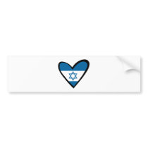 Israel heart Flag Bumper Sticker