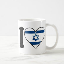 Israel Heart Flag Mugs