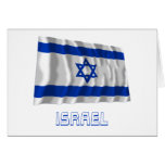 Israel Waving Flag with Name Greeting Cards