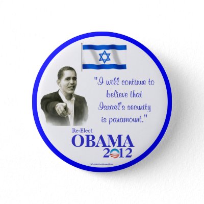 Israeli-Americans for OBAMA 2012 political pinback