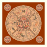 Israeli Hebrew Zodiac Wheel posters