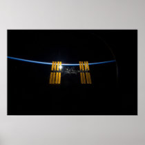 ISS at sunrise Print