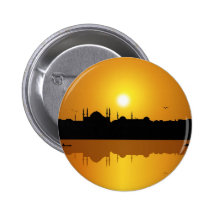 Istanbul And Sunset Button