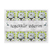 Istanbul, TURKEY - Green Tile- Thank You Post Card