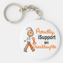 iSupport 1 Leukemia MS Kidney Cancer GRANDDAUGHTER Keychain
