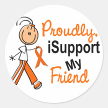iSupport 1 SFT Leukemia MS Kidney Cancer FRIEND Round Stickers