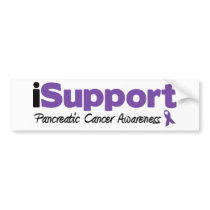 iSupport Pancreatic Cancer bumper stickers by awarenesstshirts iSupport Pancreatic Cancer bumper stickers