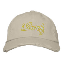 iSurf Logo Orange embroidered hats by ktreadwe iSurf Logo Orange embroidered hats