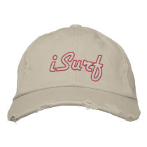 iSurf Logo Red embroidered hats by ktreadwe iSurf Logo Red embroidered hats