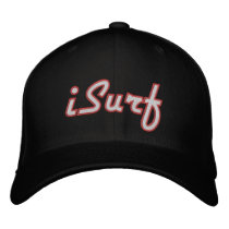 iSurf Logo Red embroidered hats by ktreadwe iSurf Logo Red embroidered hats