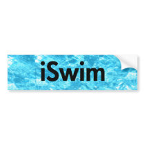 iswim pool background, iSwim (black) bumper stickers