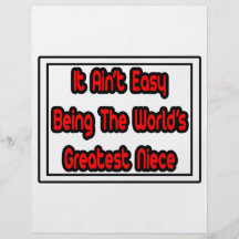 It Aint' Easy...World's Greatest Niece Full Color Flyer