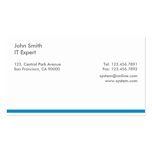 IT Consultant - Business Cards (back side)