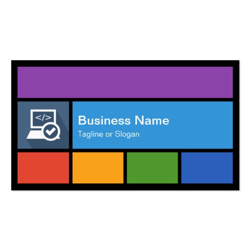 IT Consultant - Colorful Tiles Creative Business Card Template (front side)