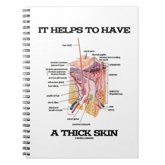 It Helps To Have A Thick Skin (Anatomy Humor) Spiral Notebooks