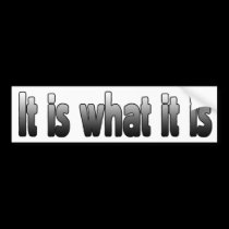 It Is What It Is bumper stickers