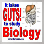 it takes guts to study biology posters