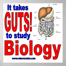 it takes guts to study biology posters