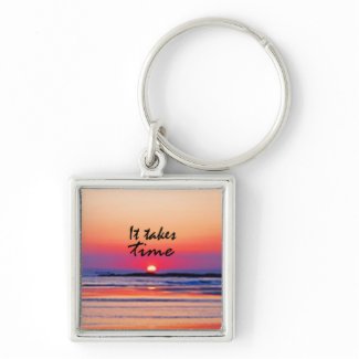 It Takes Time Basic Round Button Keychain