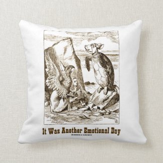It Was Another Emotional Day (Alice Mock Turtle) Throw Pillows