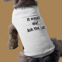 It wasn't me! Ask the cat! pet clothing