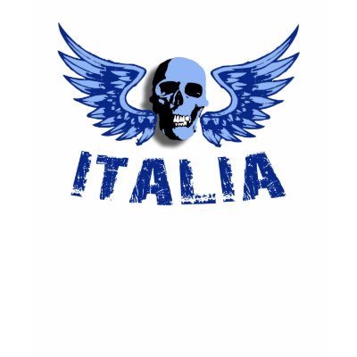 Italia Blue Skull Womens T-Shirt by biscottimafia