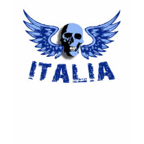 Italia Blue Skull Womens T-Shirt