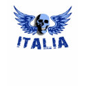 Italia Blue Skull Womens T-Shirt