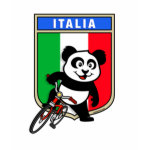 This cute cycling panda stands in front of an Italian flag with his bike. This original design makes a perfect gift for bicycling fanatics in Italy. Great for everyone who loves cute pandas and biking.