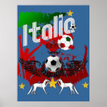 Italia fans calcio Azzurri Italy fla sports fan Print