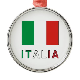 Italia Flag & Word ornament