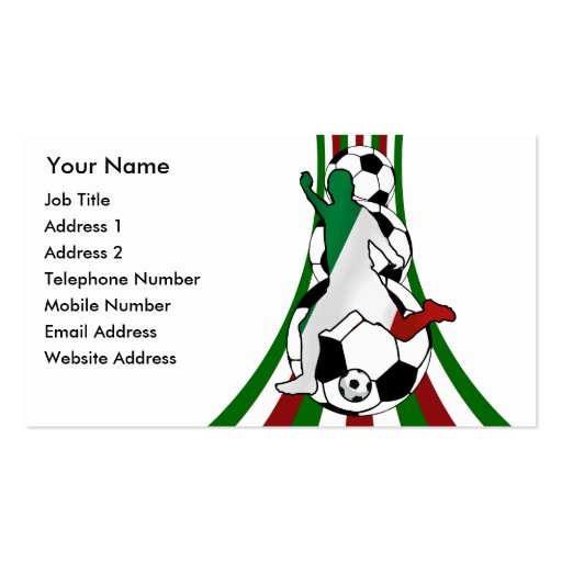 italia, football soccer coach business cards