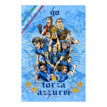 Italia Forza Azzurri Soccer Calcio art - Alejandro posters