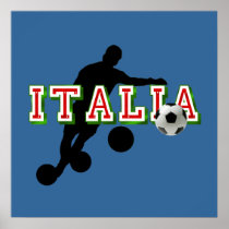 Italia Logo soccer players Bend it Shirt Posters