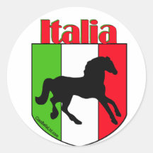 Italia Stallion Crest Round Sticker
