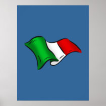 Italia wavy flag of Italy for Italians Print