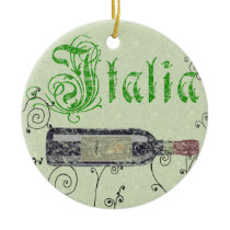 Italia Wine Bottle Ornament