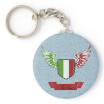 Italia Winged Vintage Flag keychains