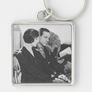 Italian actor, Rudloph Valentino with wife Natacha Key Chain