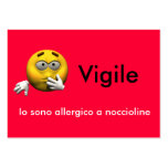 Italian Allergy Info card - Peanut Business Card Template