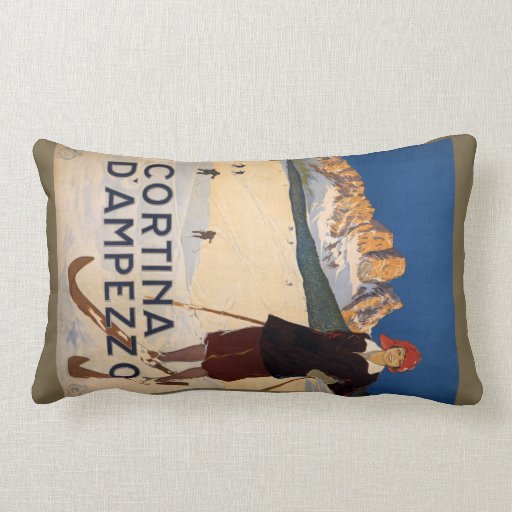 Italian Alps vintage travel throw pillow Zazzle