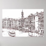 Italian architecture drawings poster