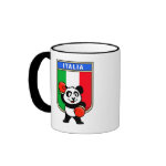 This cute little panda bear is ready for a boxing match! Panda wears boxing gloves before an Italy flag shield. Great for Italian boxing fans or boxers!