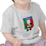 This cute little panda bear is ready for a boxing match! Panda wears boxing gloves before an Italy flag shield. Great for Italian boxing fans or boxers!